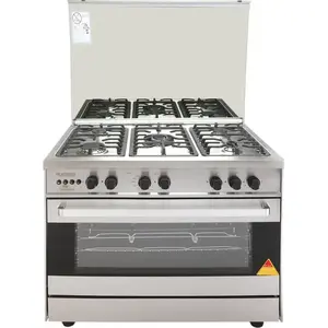 بوتاجاز بلاتينيوم يونيون اير، 60×90 سم، 5 شعلة غاز، C6090SS-2SC-511-IF-U - فضي